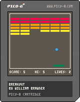A PICO-8 cartridge for my implementation of breakout. Click to play!